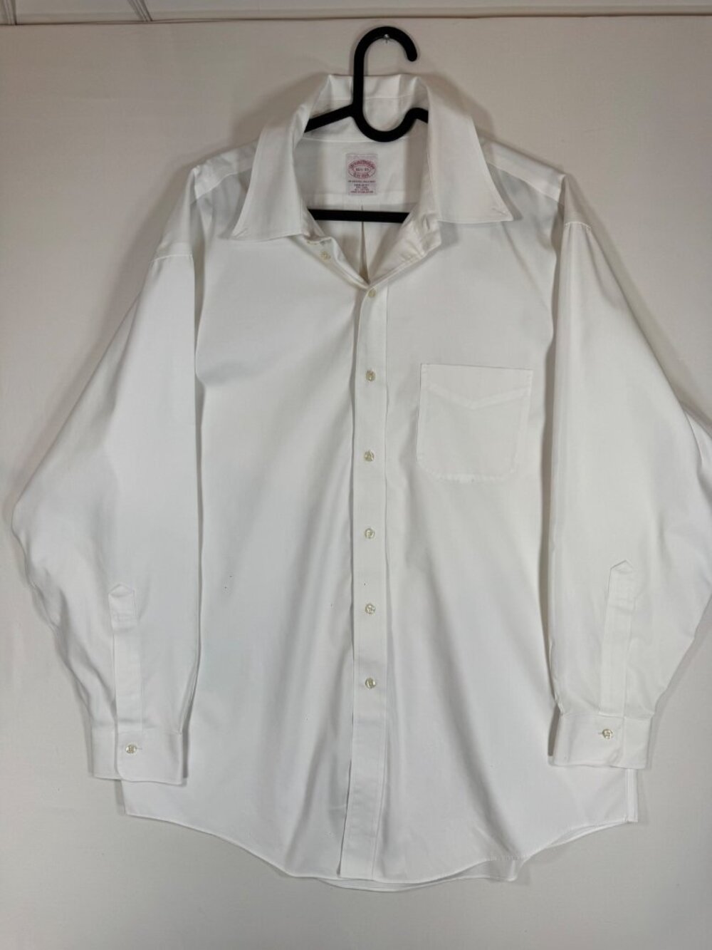 Brooks Brothers Dress Shirt Original Polo White 16.5 33 Regular Fit Business